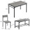 4 Piece Kitchen Dining Table Set w/ 2 Chairs and a Bench Home Kitchen Bar Pub Apartment 18