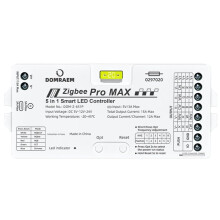 DOMRAEM Controlador de Fita LED Zigbee Pro MAX 5 em 1 com Suporte para Dimerização CCT RGB RGBW RGBCCT e Fusível Externo Plugável de 20A