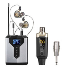 DT1/2 Wireless in-Ear Monitor System Portable and Rechargeable Transmitter and Receiver for Stage Performance DT1
