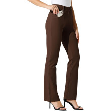 Damen Bootcut-Hose Elegant Elastisch Braun Größe XS — damenhose business, bootcut hose damen, stretchhose damen