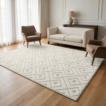 (80x150cm, Maze Cream) Carved Area Rugs-Soft Cut Pile Living Rooms Carpets