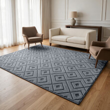 (60x110cm, Maze Charcoal) Carved Area Rugs-Soft Cut Pile Living Rooms Carpets