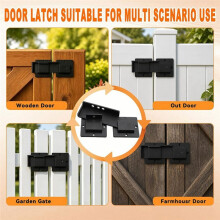 7.5" Flip Gate Locks for Wooden Outdoor Fence,Adjustable for Outdoor Wooden Farm Vinyl Fence Double Gates Barn Shed Door