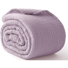 (228*228cm, Purple) 100% Cotton Muslin Blanket, 6 Layers Breathable&Lightweight Cotton Throw Blanket for Couch, Soft Cooling Summer Gauze Blanket