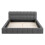 (4ft6 Double, Gray) Upholstered Bed Frame with Tufted Headboard & Slatted Base, Linen 8