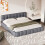 (4ft6 Double, Gray) Upholstered Bed Frame with Tufted Headboard & Slatted Base, Linen 4