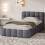 (3ft Single, Gray) Upholstered Bed Frame with Tufted Headboard & Slatted Base, Linen 3