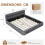 (5ft King, Gray) Upholstered Bed Frame with Tufted Headboard & Slatted Base, Linen 7