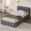 (3ft Single, Gray) Upholstered Bed Frame with Tufted Headboard & Slatted Base, Linen 5