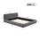 (4ft6 Double, Gray) Upholstered Bed Frame with Tufted Headboard & Slatted Base, Linen 7