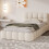 (3ft Single, Beige) Upholstered Bed Frame with Tufted Headboard & Slatted Base, Linen 3