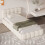 (3ft Single, Beige) Upholstered Bed Frame with Tufted Headboard & Slatted Base, Linen 4