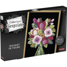 Kreatives Spiel - LANSAY - SEQUINS-KOLLEKTION - BLUMENSTRAUSS - Holzrahmen und Illustration - Ab 14 Jahren