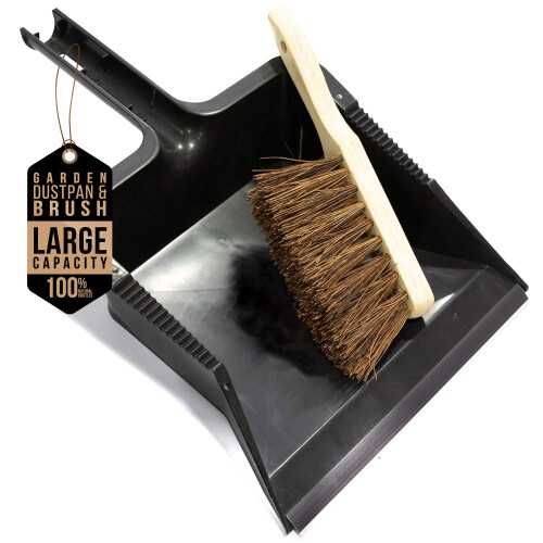 Large Garden Dustpan and Stiff Brush Set
