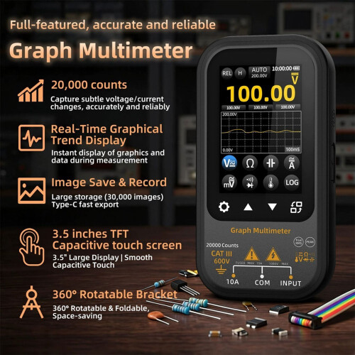 BSIDE S700 Digital Graph Multimeter with Holder Voltage Waveform Recording Temperature Testing Current 2