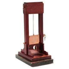 Tisch-Guillotine Aus Holz, Zigarrenschneider mit Marmorsockel, Vintage-Tisch-Zigarrenschneider Aus Holz, Luxuriöses Raucheraccessoire, Geschenkidee