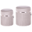 Beliani Set of 2 Storage Pouffes CAMDENTON Velvet Light Grey 1