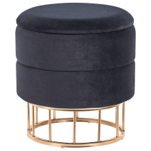 Storage Pouffe ELGIN Velvet Black