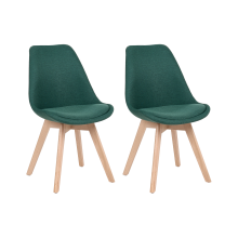 Set of 2 Dining Chairs DAKOTA II Fabric Green