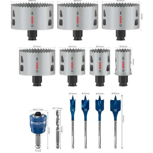 Bosch Bosch 13x PRO Multi Material Power Change Plus Hole Saw Set - L-Boxx 1
