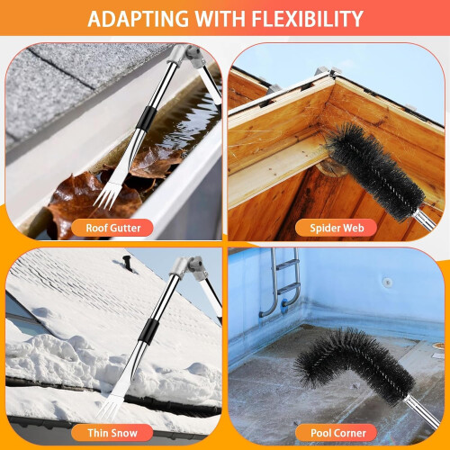 Gutter Cleaning Tools, 4M Length Adjustable Gutter Cleaning Pole 2