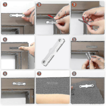 Befestigungsclips für Fliegengitterfenster ohne Bohren: Selbstklebendes Schnallendesign für einfache Montage – 24er-Packung – HH