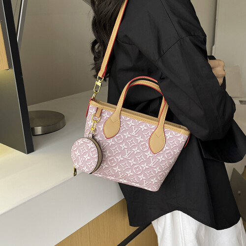 (Pink) Gentle light color presbyopia small tote bag