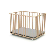WEBABY - Faltbares Babybett aus Holz mit Rollen 70 x 100 cm CALI Buchenholz - 70x100
