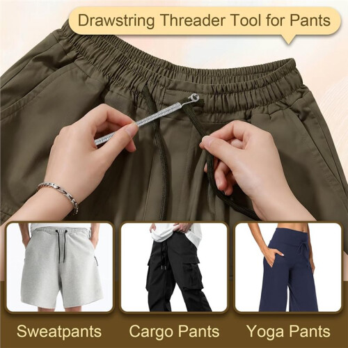 Drawstring Threader Tool, Bodkin Sewing Tool for Elastic Hoodies Pants Tool for Elastic Rope Sweatpants Drawstring 1