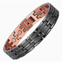 Bracciale da uomo in rame con chiusura magnetica a forma di orecchino e cinturino da polso in rame con magnete super potente e misura r