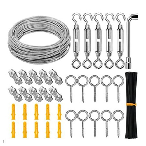 Sprey Wire Rope Steel cable wire rope, 30m, 3mm 304 stainless, with M5 turnbuckles ...