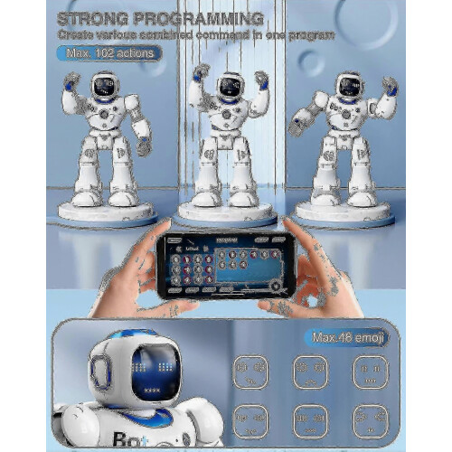 Smart Programmable Interactive RC Robot for Kids Age 4-9 with Voice&App Control Educational Toy Gift for Boys Girls_js17 1