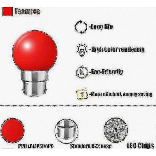 20x B22 LED χρωματιστές μίνι λάμπες γκολφ για εξωτερική βεράντα ή πάρτι κήπου 2