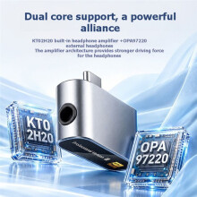 Dual-Core Type-C Decoderende Hoofdtelefoonversterker met 4,4+3,5 mm Dual-Port HiFi-Audiokwaliteit Audioadapter voor Mobiele Telefoons