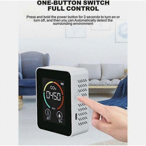 CO2 Carbon Dioxide Detector for Air Quality, Temperature and Humidity, Quick CO2 Measurement, Cisea White 2