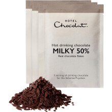 Hotel Chocolat Milky 50% Hot Chocolate Sachets - Luxury Chocolate Flakes - Pack of 20 Single-Serve Sachets, 700g - Made To Pair With The Velvetiser -