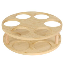 Rotating Wooden Water Bottle Holder for - Insulated Tumbler Display Stand & Organizer for Desk, Kitchen, Fridge