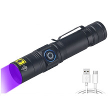 UV Flashlight 365nm Ultraviolet Blacklight Rechargeable for Linternas Carpet Pet