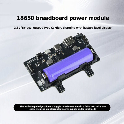 Breadboard Power Supply Module, Dual Output Charging Board with Power Indicator,Anti Sleep Design for DIY Electronic 1