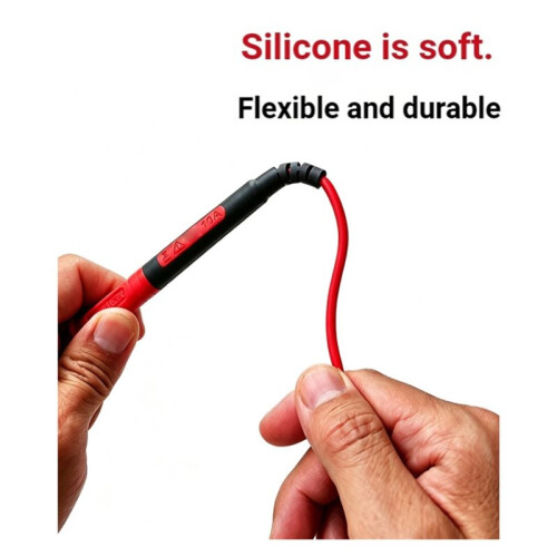 Multimeter Test Leads with 4mm Plug, Rotatable Probe Tips High Voltage Double Insulated Silicone Test Probes 2