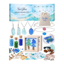 Sea Glass Advent Calendar 2026 for Women and Teen Girls, Jewelry DIY Real Sea Glass From Natural Variations