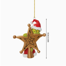 Colgante para decoración de árbol de Navidad, adorno acrílico con diseño de personaje de dibujos animados de Greentown