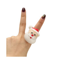 Anello luminoso natalizio in gomma morbida con personaggi dei cartoni animati, ideale per feste da ballo, feste, luci da dito e gi