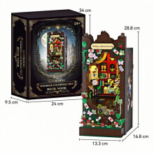 Kerstcadeau wonderland reflectie boekensteun kleine deeltjes bouwstenen