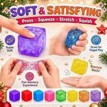 Adventskalender 2026, 24er-Packung Quetschwürfel-Überraschungsboxen, Stressabbau-Spielzeug, lustiges Mitbringsel für Kinder auf de