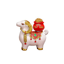 Schaf-Ornamente aus Kunstharz, Glücksschafe, Segenswünsche, Schatztöpfe, Tierkreiszeichen, Schafe, neue chinesische Schreibtischde