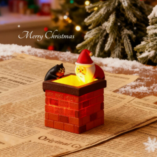 Weihnachtskamin-Leuchtornament-Geschenkbox in Form einer Foyerdekoration 1