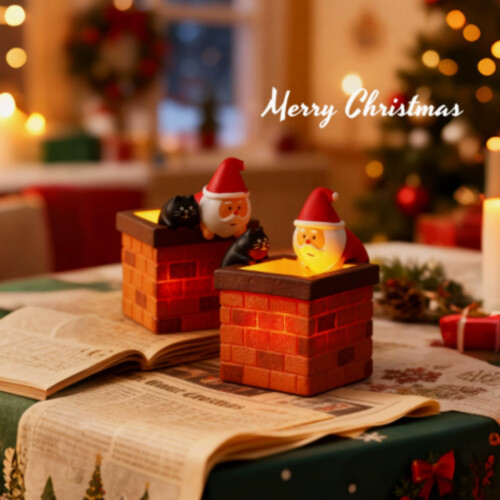 Weihnachtskamin-Leuchtornament-Geschenkbox in Form einer Foyerdekoration 2