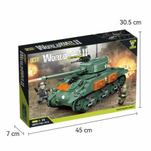 Kerstcadeau, bouwblokjes met kleine onderdelen, tank uit de Tweede Wereldoorlog, educatief teambuildingcadeau, in elkaar te zetten