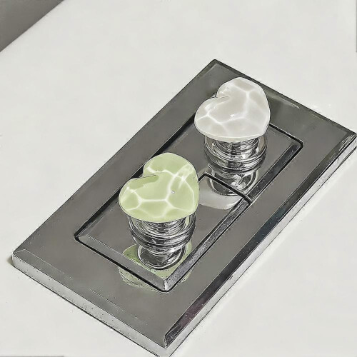 Heart Shape Toilet Push Button For Long Nails - Easy Sticker Press Adhesive E0G6 1